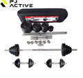 PINJIAN Custom Logo 20kg 50kg Cross Fit Gym Equipment Cast Iron Multi Weight Adjustable Barbell Chrome Dumbbell Set 50kg