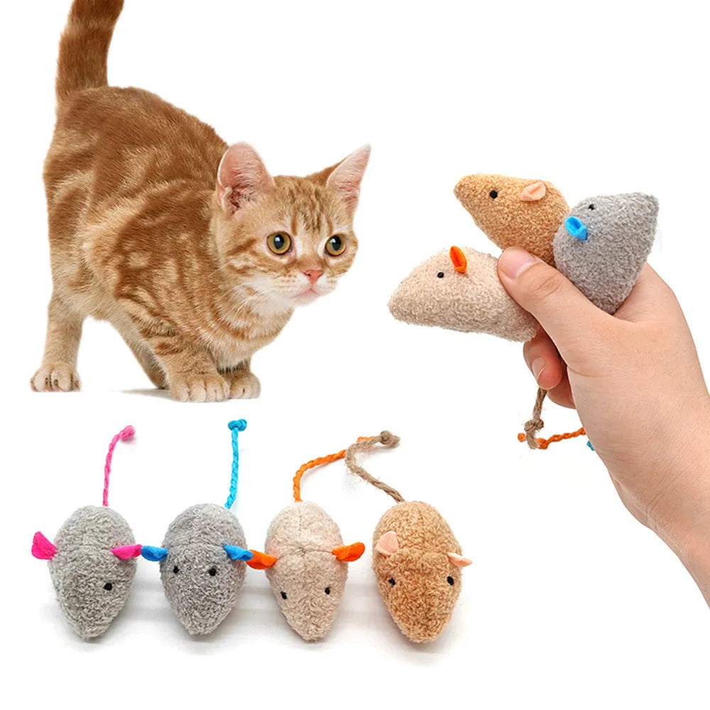 Mouse Catnip Cat Toy Plush Mouse Set Toy for Cats Interactive Catch Play Mouse Toy