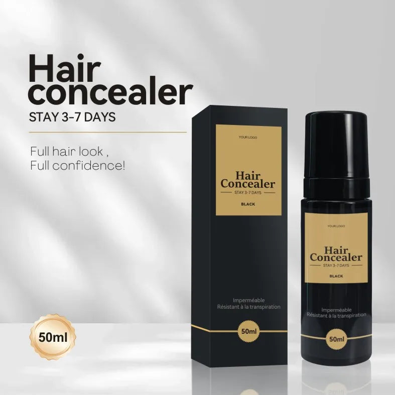 OEM 50ml Bald Rarely Sparse Hair Scalp Thinning Hair   Coverage 3-7 Days Black Liquid Hair Concealer Gel Paste Cream