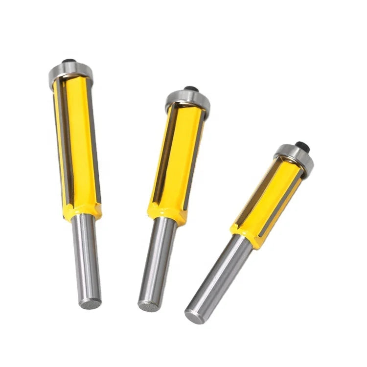 Tungsten Steel 4 Flute Straight Edge Banding Trimming Cutter Carbide Tipped Straight Wood Router Bits