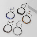 Ladies Men Anxiety Black Agate Stone Crystal Beads Brown tiger Eye Blue Lapis Design Everyday Bracelet for Women