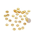 AA01597 Vintage Brass 18K Gold Plated Diy Color Preservation Hollow Flower Hat Bead Holder Accessories