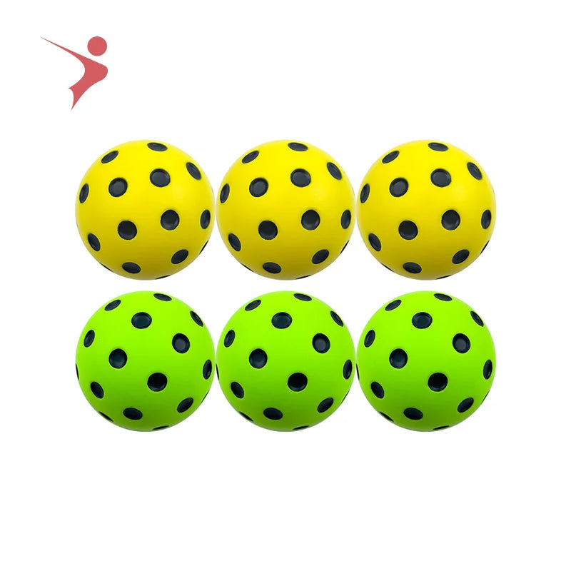 74MM Silent Pickleballpu Foam Soft and Silent Pickleballs Wear-resistant and Durable Yellow&green Silent Pickle Ball