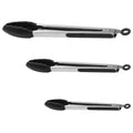 Food Grade 7/9/12 Inch Eco-friendly Stainless Steel & Silicone Kitchen Tongs Food Tong Clip Salad BBQ Serving Utensils
