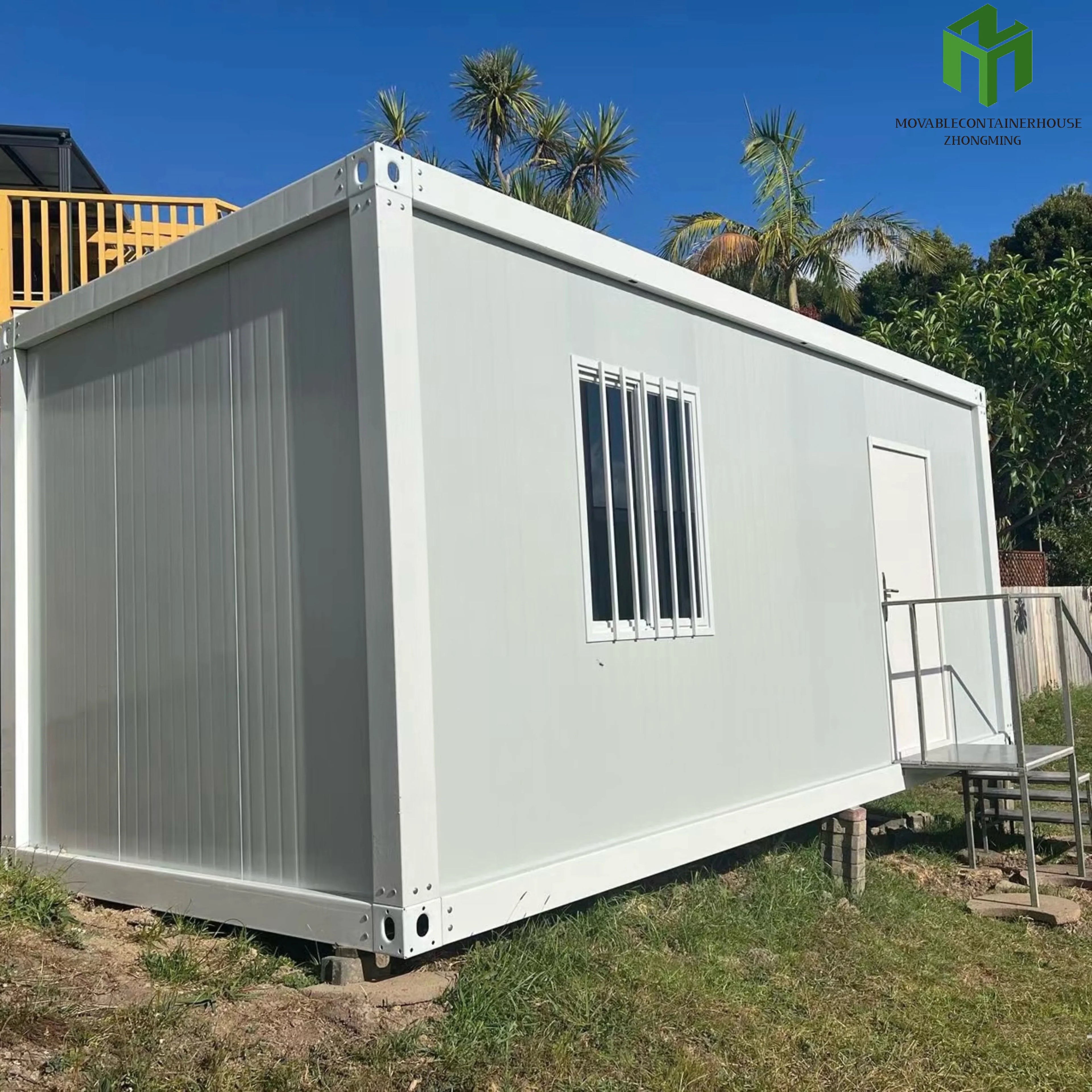 Detachable Steel Sandwich Panel Breathable Mediterranean Design Container Sunroom Office Building Mobile Modular Portable