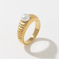 2024 Trendy Gold Plated Stainless Steel Open Fashion Rings Tarnish-Free Big Cubic Zircon CZ Jewelry for Weddings