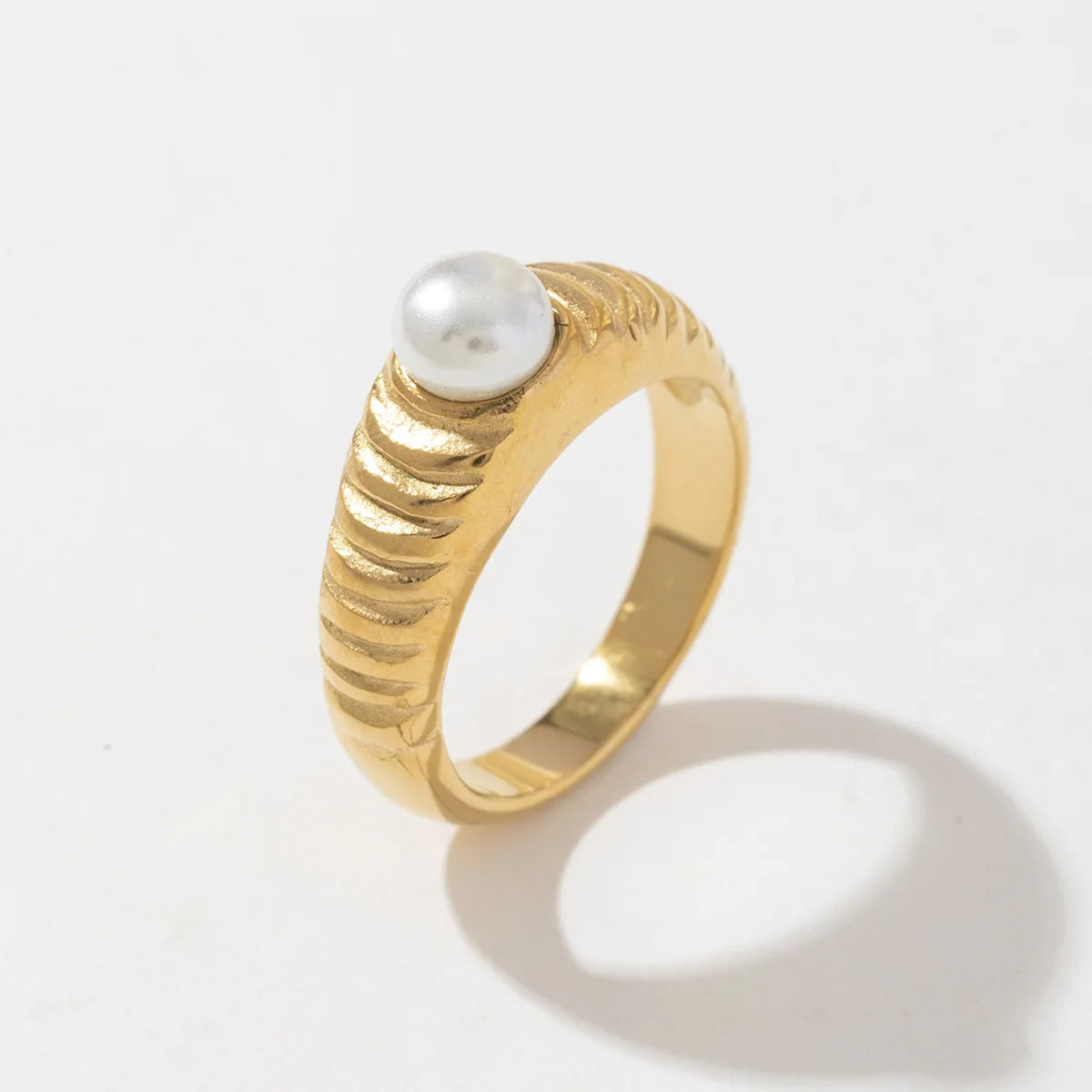 2024 Trendy Gold Plated Stainless Steel Open Fashion Rings Tarnish-Free Big Cubic Zircon CZ Jewelry for Weddings