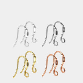 Fine Jewelry Accessories S925 Sterling Silver Fish Hook Diy 18K Gold Plated Silver Rose Earring Accessories
