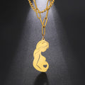 Family Baby Link Chain Trendy Diamond Pregnant Necklace Heart for Wife Mother Day Women Gift Love Stainless Steel Jewelry