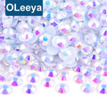 Oleeya Factory Wholesale 2mm - 6mm Flatback Rhinestone Strass Resin Non Hotfix Rhinestone for Nail Phone Jewelry Decoration