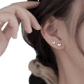 Trendy Simple 925 Fine Jewelry Sterling Silver Butterfly Stud Earrings Heart Target Gold Silver Stud Earrings Fashion Earrings