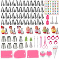 hot selling 135 Pcs Icing Piping Tips and Bags Set with 55 Numbered Tips and Disposable Pastry Bags
