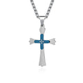 Alin Wholesale Simple Design Cross Pendant Two Tone IPB& IPS Stainless Steel 361l Necklaces Fine Jewelry for Men