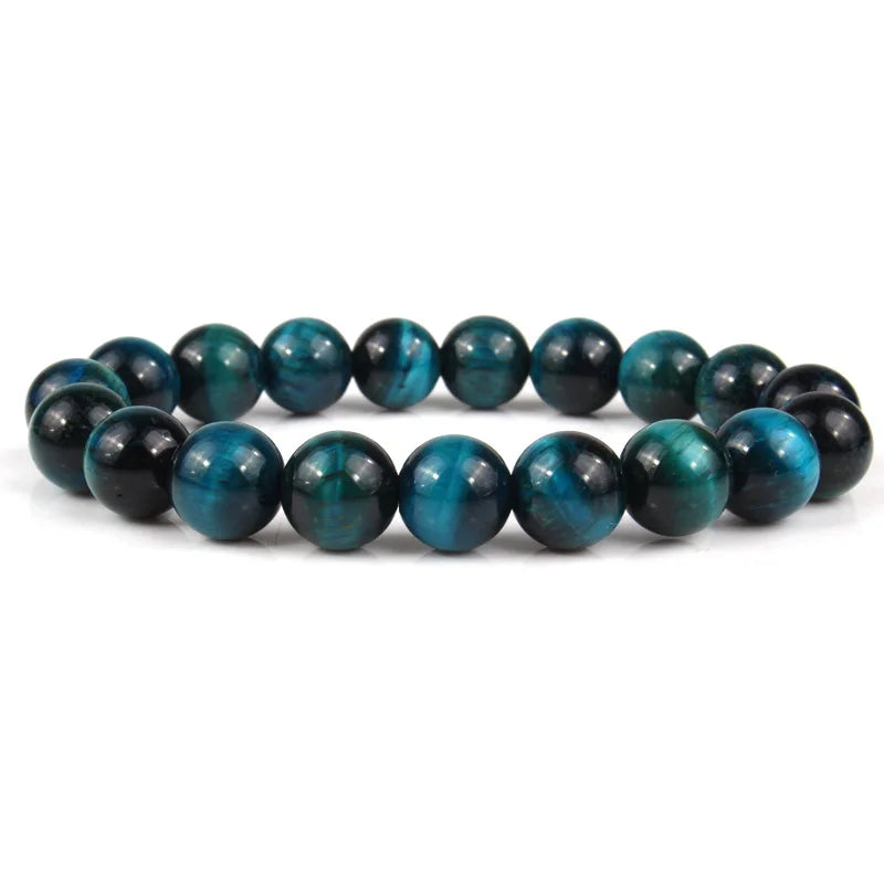Natural Hematite Obsidian Tiger Eye Stone Magnetic Energy Triple Protection Bracelet for Men Women