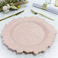 Hot Sale 13 Inch Pink Reef Plastic Charger Plates Light-Weight Eco-Friendly Wedding Party Table Decoration