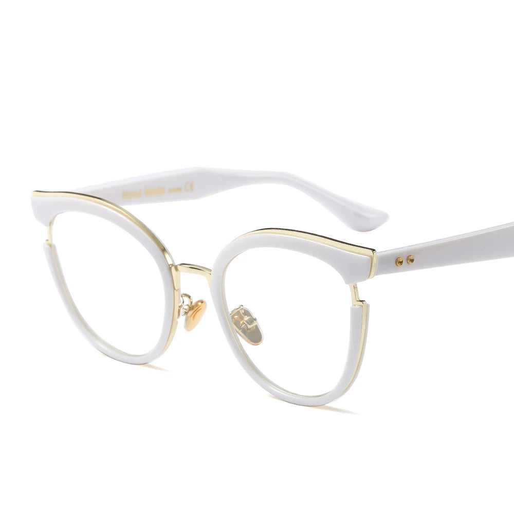 Women Glasses Frame Fashion Clear Anti-blue Light Eyewear Metal Eyeglasses Optical Frames Computer Glasses