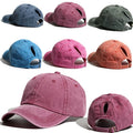 Wholesale Hip Hop Denim Ponytail Baseball Hats 6 Panels Washed Distressed Baseball Cap Denim Ponytail Baseball Trucker Hat