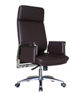High Back Contemporary Executive Office Chair for Big Size People PU Synthetic Leather Adjustable Height Swivel Chair Aluminum