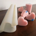 Early Riser Long Column Embed Silicone Soap Mold Big Heart Huge Tube Mould Hand Made Soap Making Supplier Food Grade