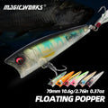 Newbility 70mm 10.6g Artificial Hard Jointed Bait Splashing Laser Popper Whopper Plopper Topwater Fishing Lure