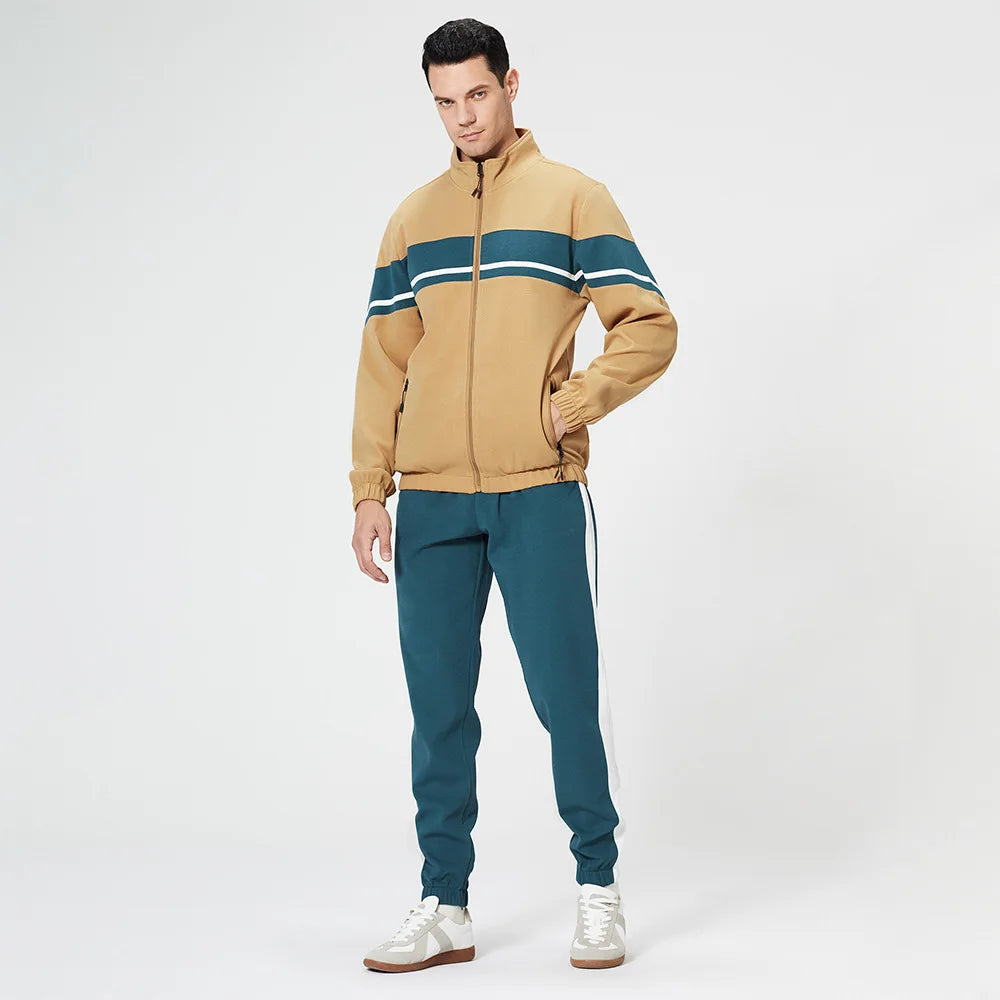 2026 Spring New Fashion Men Tracksuits Custom Patchwork Multicolor Sports Wear Two Piece Set Tracksuits