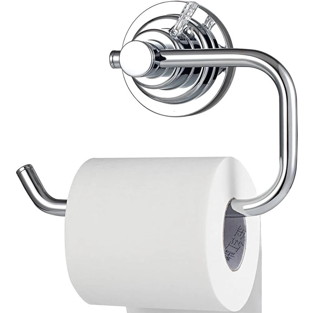 Suction Cup Paper Holder Toilet Paper Roll Holder Wall Mount Drill Free Towel/Tissue Rack for Bathroom & Kitchen