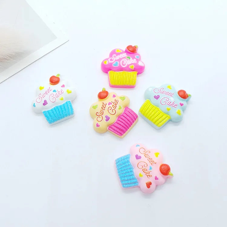 Resin Cupcake Cake Resin Charms Cabochons for Slime Handmade DIY Mobile Phone Kids Hair Craft Decor