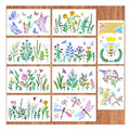 Plastic Painting Template Diy Summer Flower and Bird Template butterfly Bee Stencils