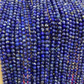 Nature Blue Lapis Lazuli Faceted Gemstone 3mm Small Size Stone Spacer Beads for Jewelry Making Bracelet and Necklace Accessory