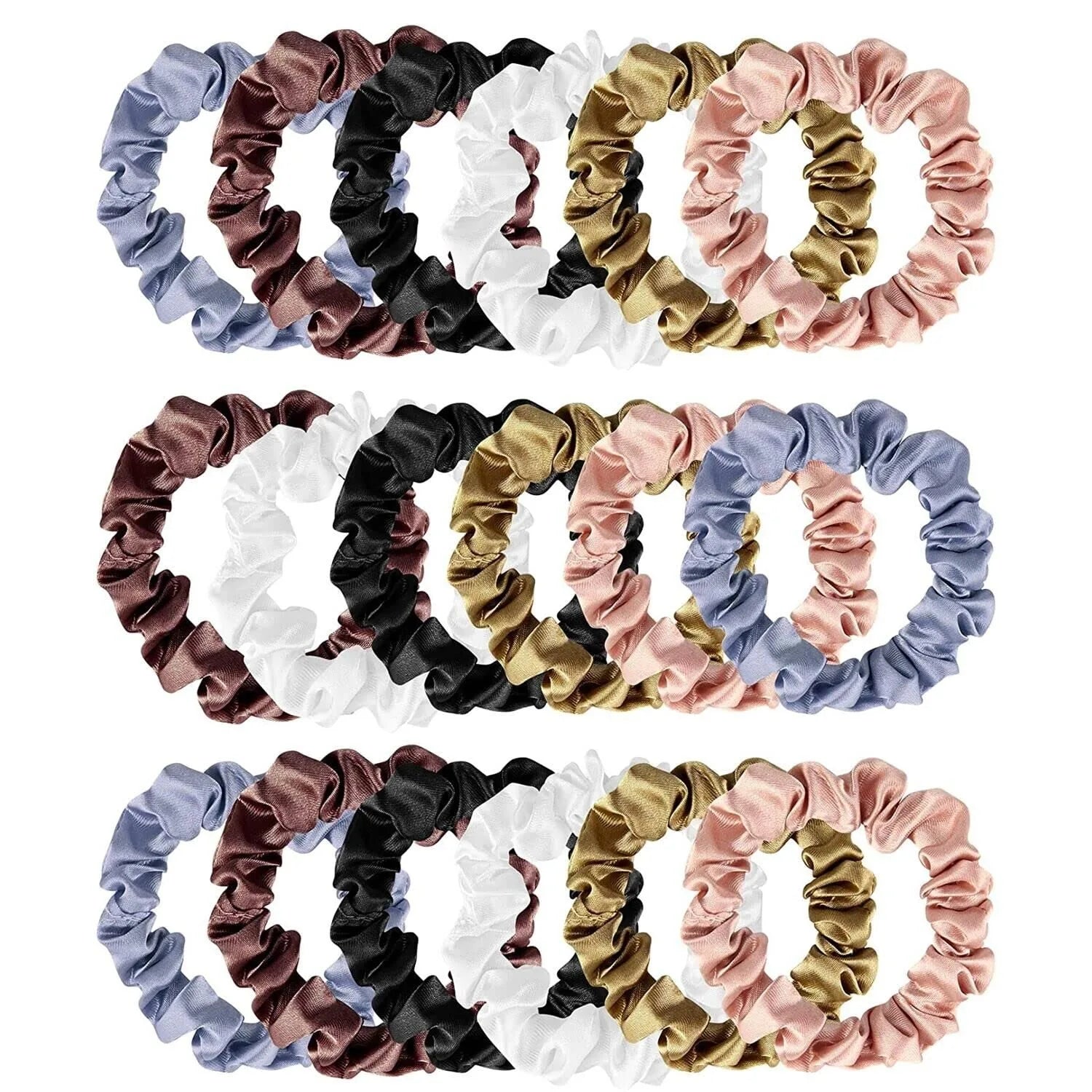 QINGYAN New Arrival Elastic Satin Hair Bands Multi-Color Polyester Silk Scrunchies for Hair