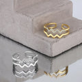 2024 New Style 18K Gold Plated Geometric Adjustable Ring Copper Zircon Ring for Couple