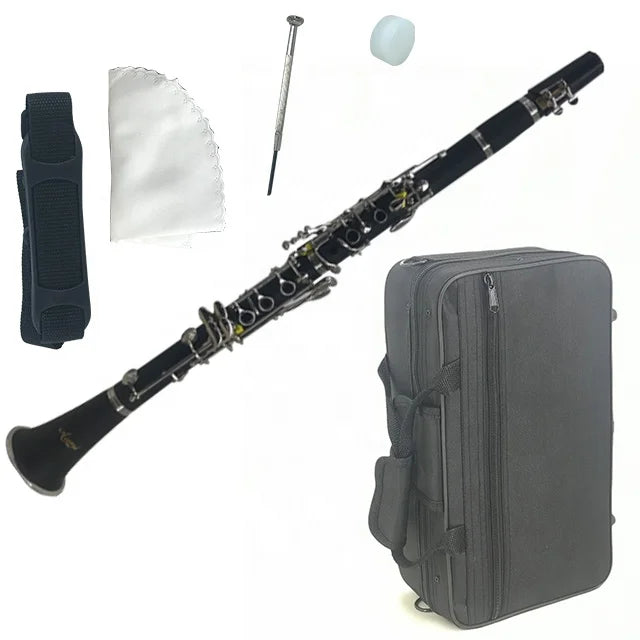 Hot Sale Black Bakelite 17 Keys Bb Tone Clarinet Professional Woodwind Musical Instrument Custom logo Aiersi Sinomusik