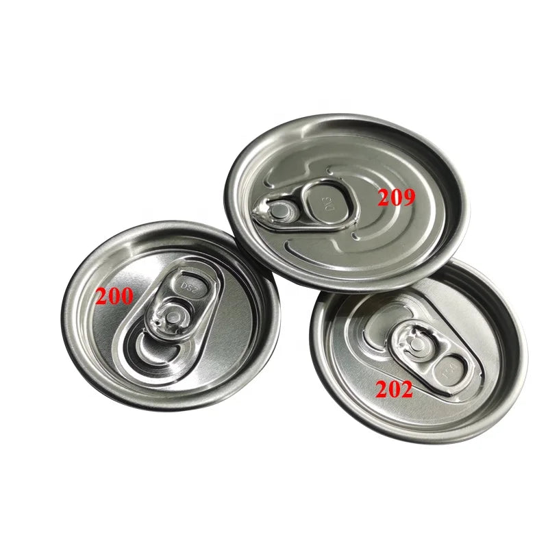 202 Aluminium-Plastic Fruit Candy Can with Pop Cap Easy Open Pull Ring Lid 53mm for Cans