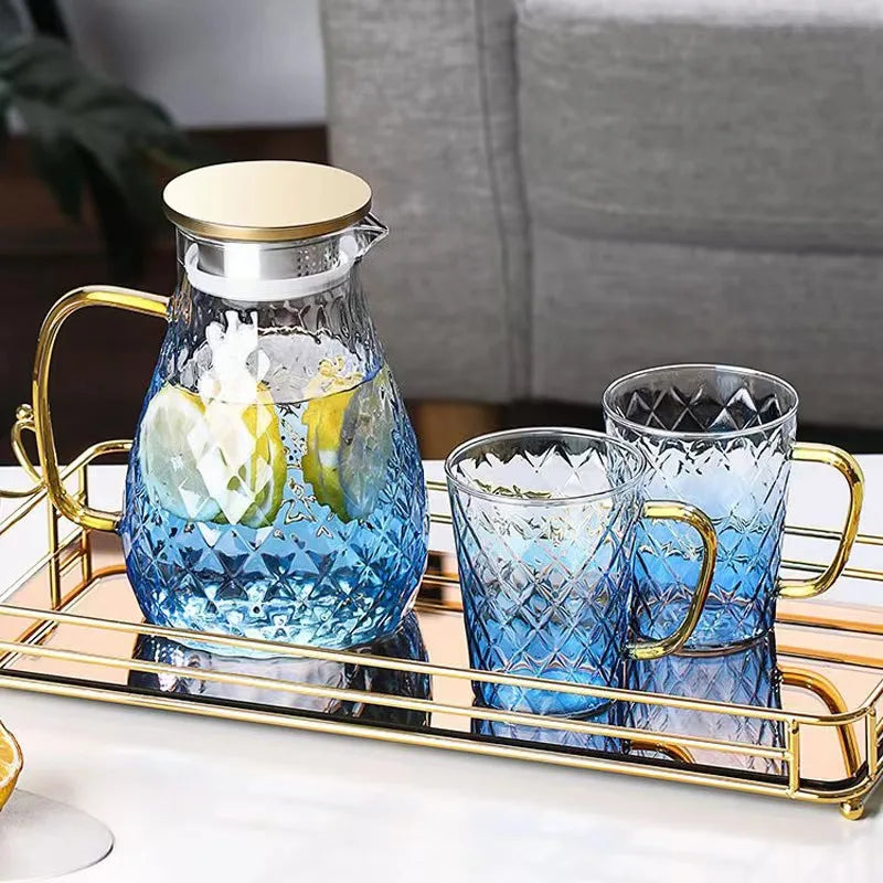 BPA Free Glass Water Pitcher with Infuser/ Borosilicate Glass Infusion Pitcher/ Glass Carafe