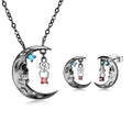 Moon Skull and Spider Pendant Necklace and Earing Sets Jewellery with CZ Authentic 925 Sterling Silver for Women Jewelry Making