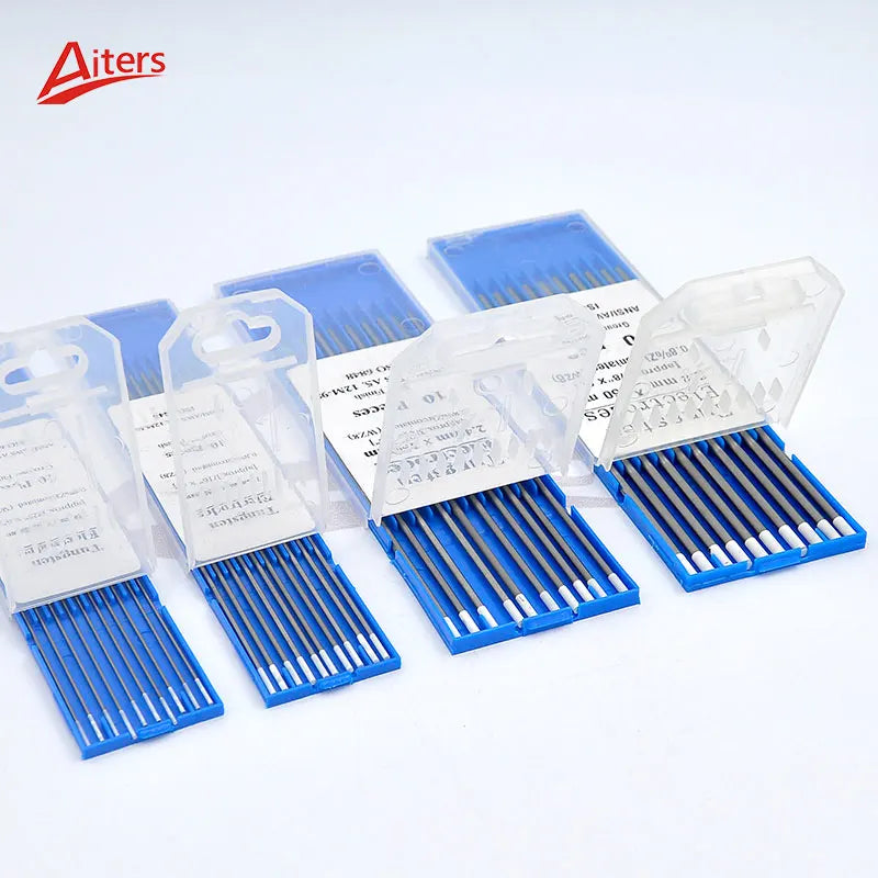 Aiters TIG Tungsten Electrode Welding Consumables WZ8 White Head 150mm/175mm Length AC for Aluminum/Titanium Welding Torch