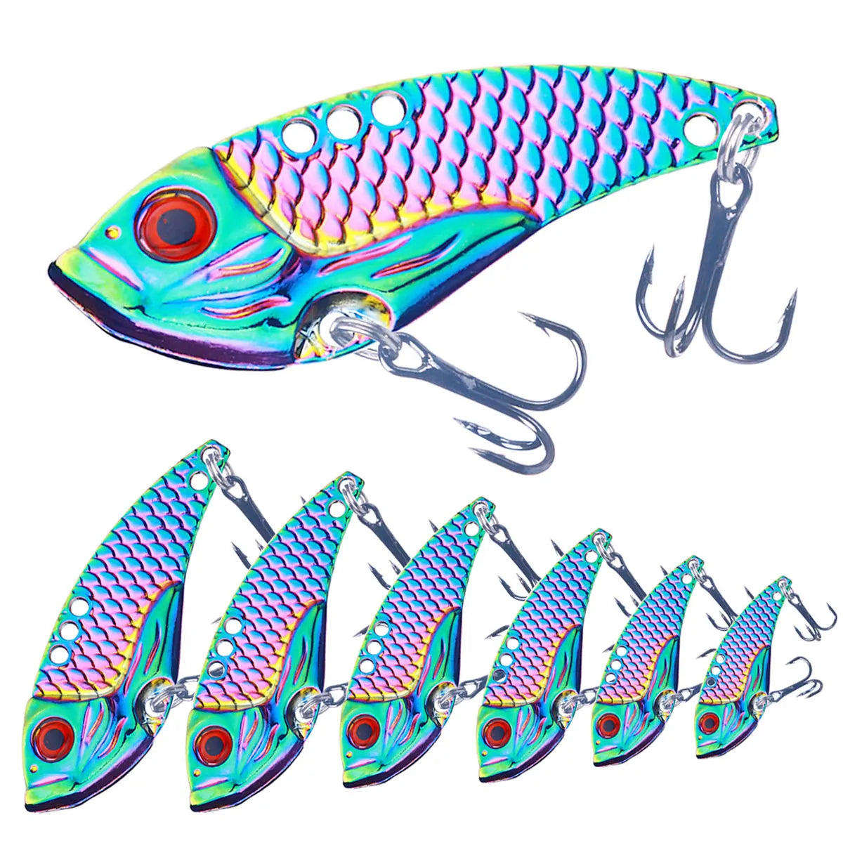 3G 5G 7G 10G 15G 20G Fish Scale Shape VIB Swimbait Metal Vibration Fishing Bait Fishing Lure
