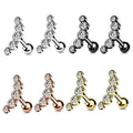 Wholesales Top Quality Cartilage Earrings Black Silver Gold Tragus Earrings Daith Ear bar for Women Men Stainless Steel Small Ea
