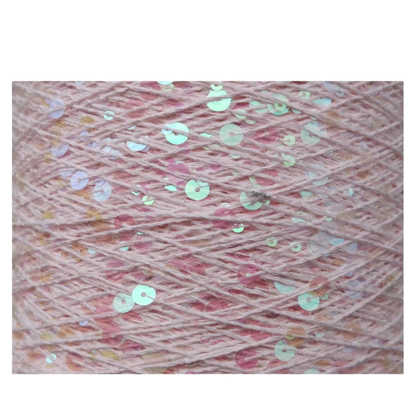 3MM+6MM Dyed Pure Cotton Paillette Yarn with Sequins 100% Cotton for Hand Knitting Sweaters and Hats