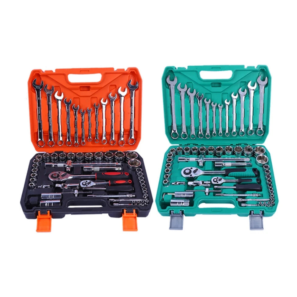 61pcs Auto Workshop Tools Combo Kit Hand-Power Source Socket Wrench Spanner Set Car Repair Equipment Vehicle Tools OEM Hard Case
