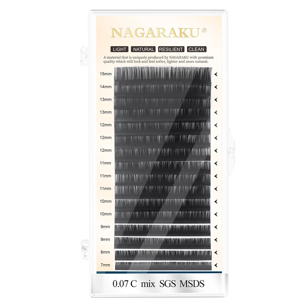 NAGARAKU  Eyelash Extension Easy to Making Fans 0.07mm Eyelash Professional  Eyelash for Salon