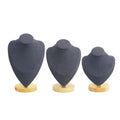 Wholesale Luxury High-end Necklace Jewelry Display Props Beige Solid Wood Heart-shaped Portrait Prsentoir Bijoux