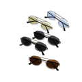 Mens Double Bridge Frame Sunglasses Metal Frame All Black Vintage Oval Steampunk Sunglasses Men Women Brand Sun Glasses