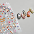 Wholesale Nail Art Sticker 5d Emboss Sticker Cute Kawaii Cartoon Sweet Candy Bunny Smile Nail Art Decoration