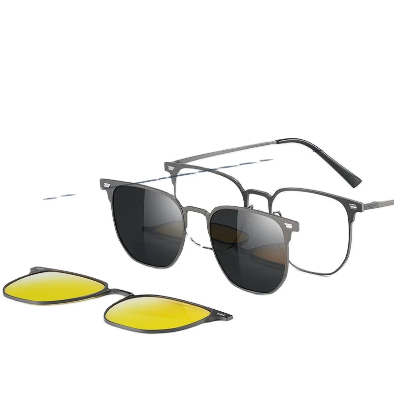 2024 Polarized Sunglasses Three-layer Magnetic Blue Light Blocking Frame