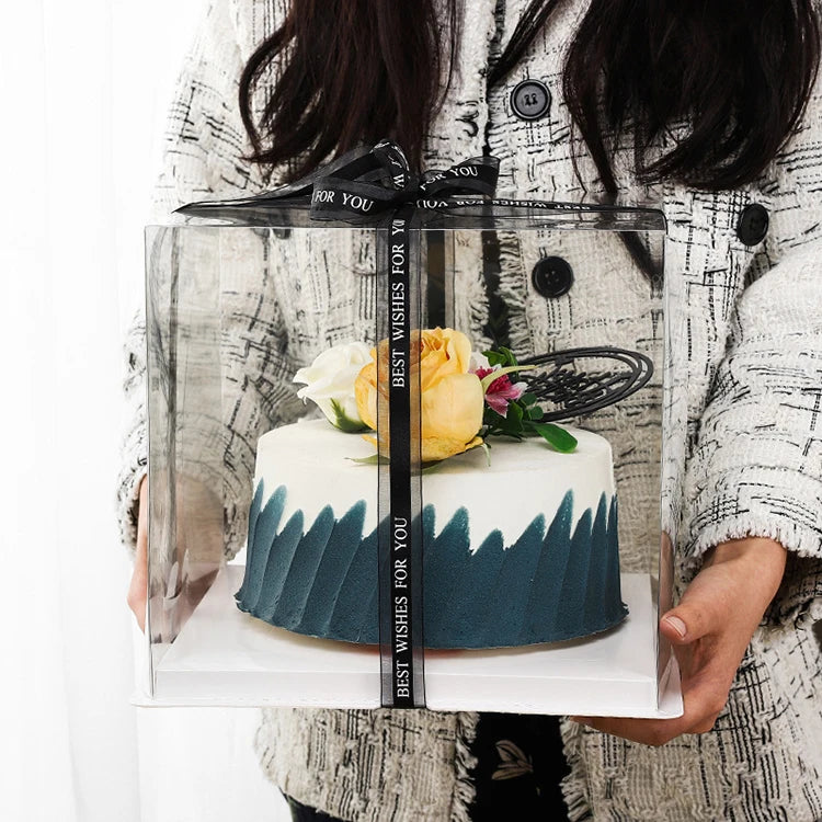 New Product Luxury Single Double Layer Cake Bakery Transparent Packaging Box