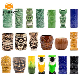 Wholesale Custom Tiki for Beer Tumblers Hawaii Creative Hawaii Cocktail Tiki Cups Ceramic Tiki Mug