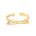 HY-RD0131 Trendy Cross Open Rings 925 Sterling Silver 18k Gold Plating Adjustable Simple Rings for Women Fashion Silver Jewelry