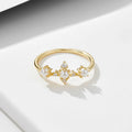 Unique Elegant 925 Silver Ladies Jewelry 14k Gold Plated Zircon Minimalist Dainty Pearl Crown Ring