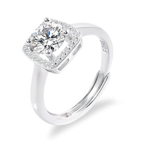 925 Sterling Silver Mossanite Jewelry Wedding 1 Carat Moissanite Diamond Engagement Rings Designs for Women